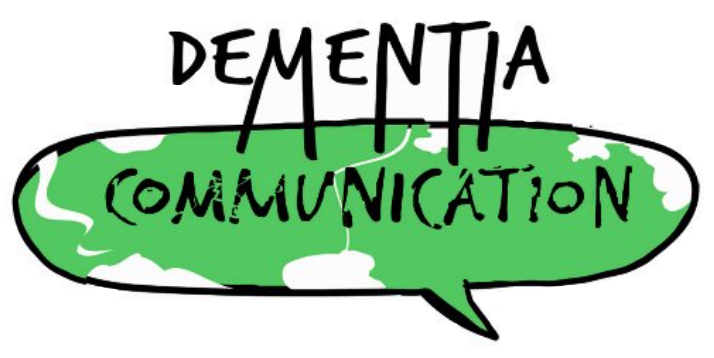 Dementia communication, the word dementia with a speech bubble saying communication